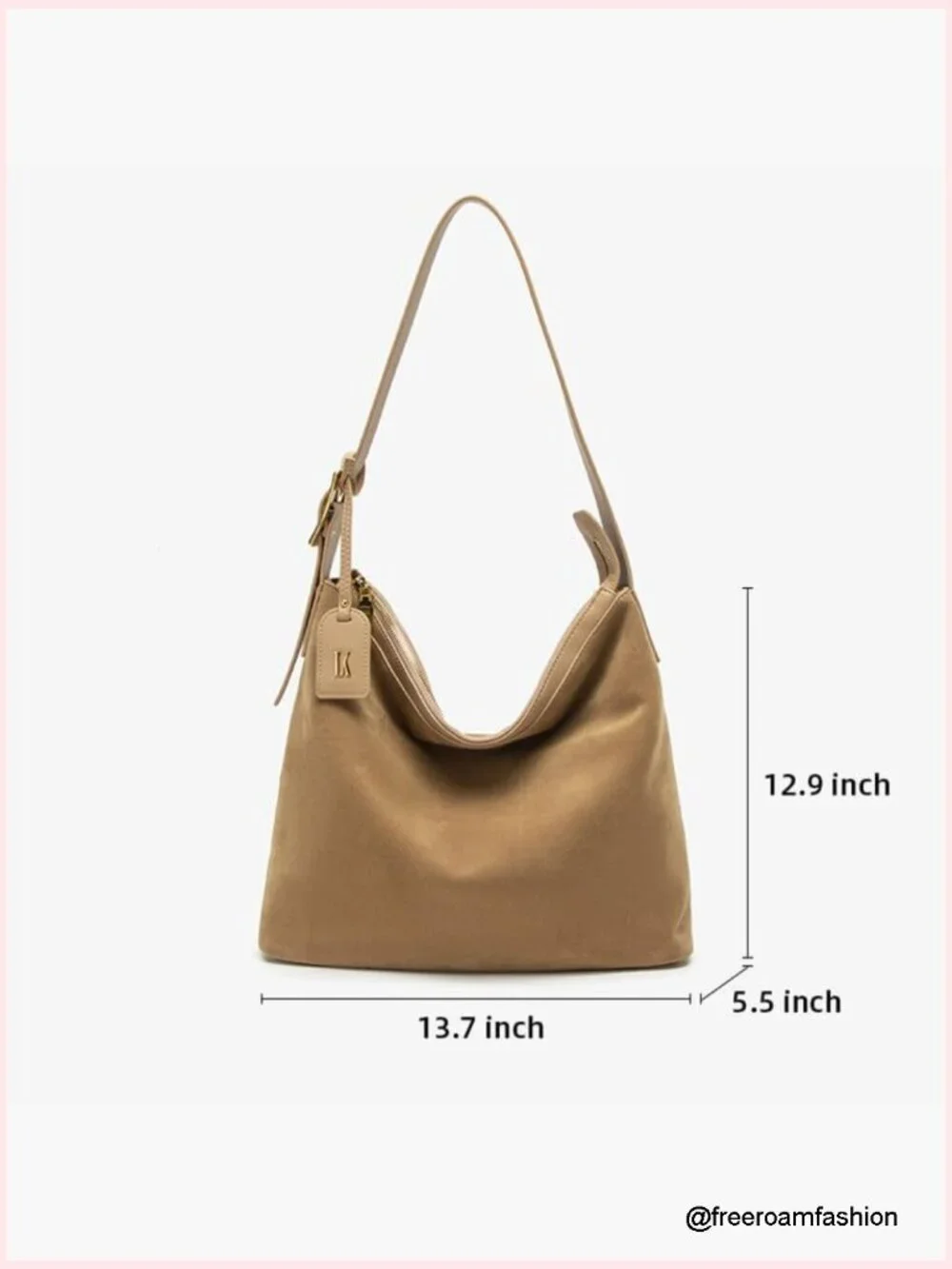 Genuine Leather Suede Hobo Bag Tote Shoulder Crossbody Vintage